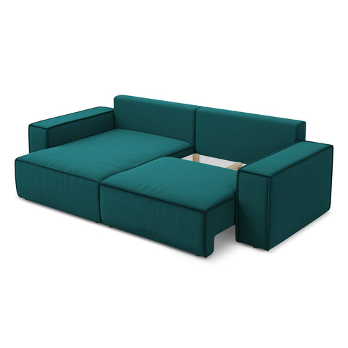 LaMiaSofa hoekbank links Livorno - velours - marien - 257x148x82