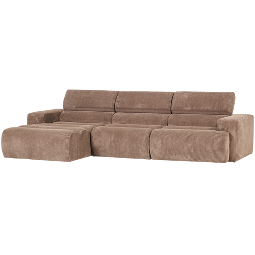 WOOOD chaise longue bank links Novi - Ribstof - Taupe - vtwonen shop