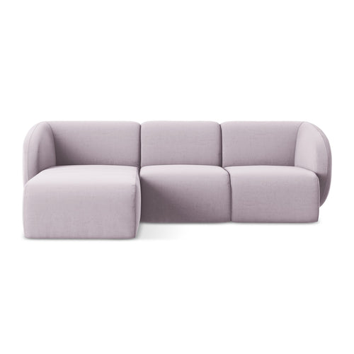 LaMiaSofa hoekbank links Cervo - velours - lavendel - 248x166x79