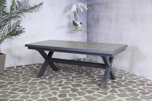 Sens-Line - Monaco Keramiek - Uitschuifbare tuintafel - 207-267cm - Antraciet