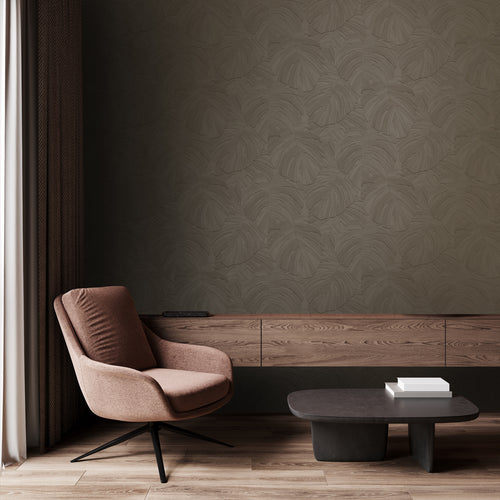 Origin Wallcoverings behang tropische bladeren donker beige - 53 cm x 10.05 m - 348026 - vtwonen shop