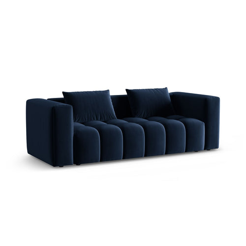 Cosmopolitan Design - Slaapbank met opbergdoos Verona 3-zits, flueel koningsblauw - 98x252x85cm