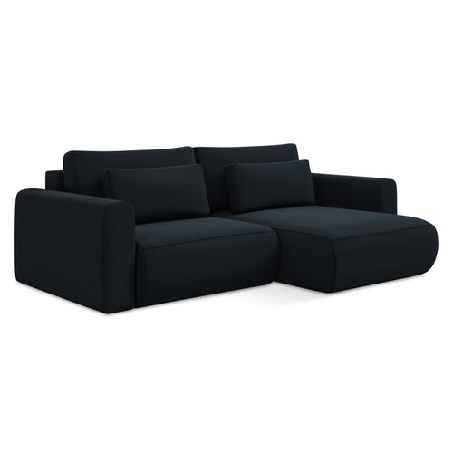LaMiaSofa hoekbank rechts Perugia - velours - koningsblauw - 240x149x82