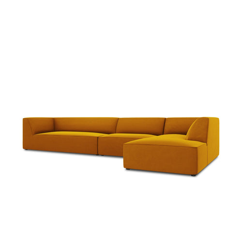Cosmopolitan Design - Modulaire hoekbank rechts Siena 5-zits, flueel geel - 180x366x69cm