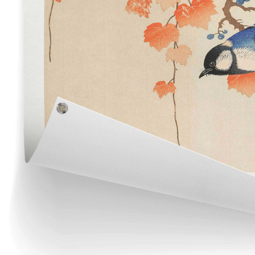 Reinders tuinposter Ohara Koson - Great tit - 80x60cm