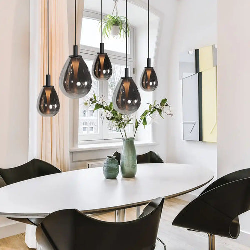 Steinhauer hanglamp Glimsy - 5 lichts - 115  x 170   cm - zwart