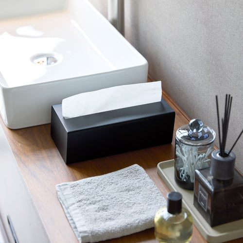 Yamazaki Vertical Tissuebox - Tower - Zwart - vtwonen shop