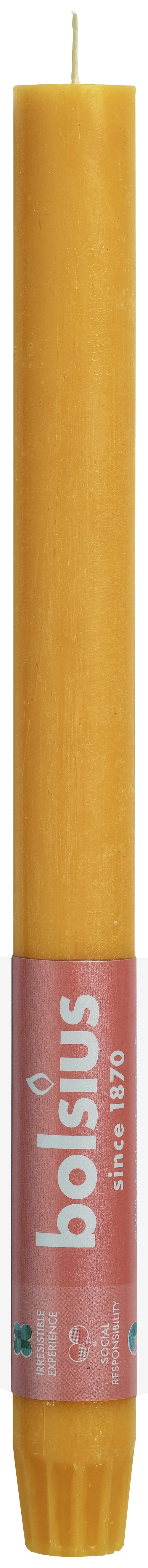 Bolsius dinerkaarsen rustiek - 27cm - okergeel - vtwonen shop