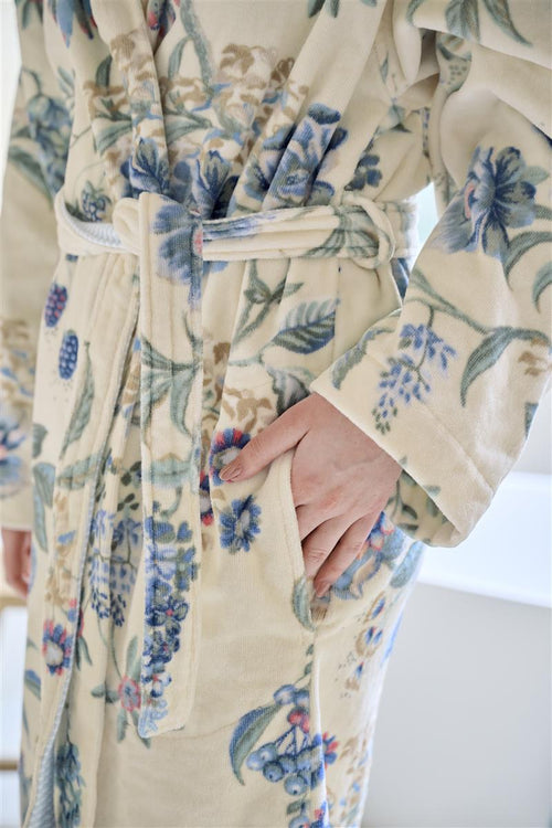 Pip Studio badjas Secret Garden - M - whiteblue