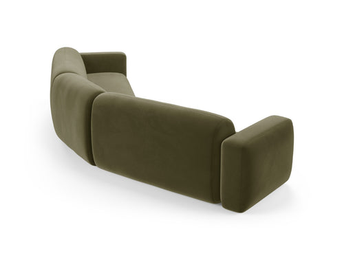 Cosmopolitan Design Symmetrische modulaire hoekbank Strino 3-zits, flueel groente - 210x344x78cm