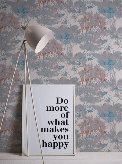 Livingwalls behang bloemmotief meerkleurig, wit, grijs, blauw en roze - 53 cm x 10.05 m - AS-391732 - vtwonen shop