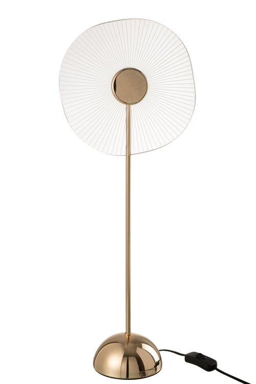 J-Line tafellamp Bloem - metaal/kunststof - goud - large - LED lichtjes