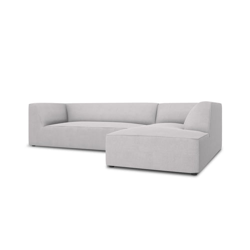 Cosmopolitan Design - Modulaire hoekbank rechts Siena 4-zits, structurele stof lichtgrijs - 180x273x69cm