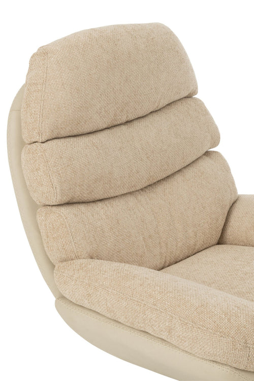 J-Line zetel Relax + Voetbank - metaal/multiplex - beige/zwart