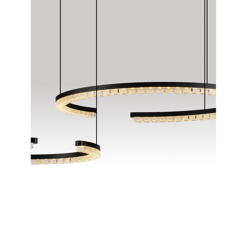 Nova Luce GREAMY Geïntegreerde LED-hanglamp voor plafond, zandkleurig zwart, Triac dimbaar, 49W, 3668lm, 3000K