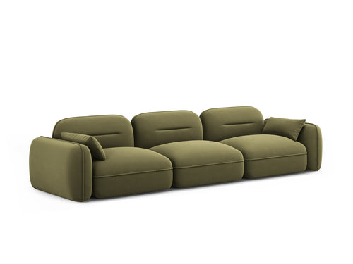 Cosmopolitan Design Modulaire bank Sydney 4-zits, flueel, lichtgroen - 90x320x70cm