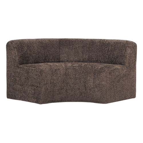 WOOOD eetbank halfronde hoek rug Mojo Base - Wollig - Bruin - 83x152x76