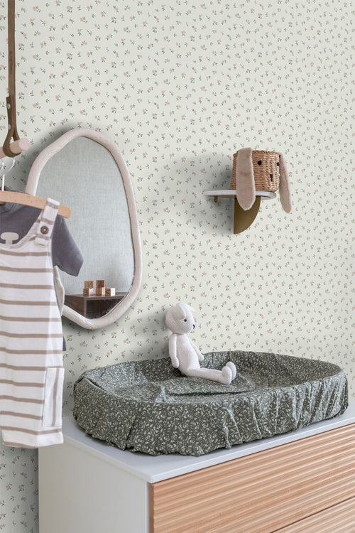 ESTAhome behang vintage bloemetjes groen - 50 x 900 cm - 132217