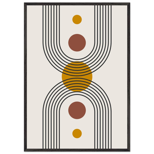 Artfulprints Poster met Lijst Boho – Solar form   - 70x100 cm - Meerkleurig