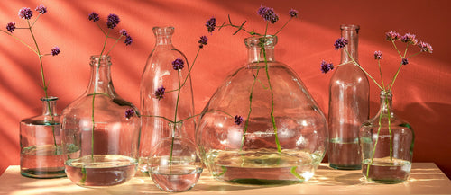 Mica Decorations Rioja Fles Vaas - H50 x Ø15 cm - Gerecycled Glas - Transparant - vtwonen shop