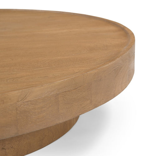 DÉJA Living Salontafel Gabriel Naturel – Rond Mangohout – Scandinavisch – 115x115x25 cm