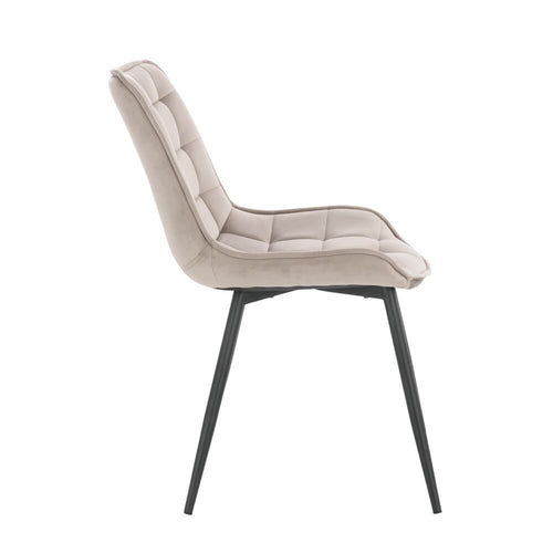 Home Deluxe Eetkamerstoel IKALO Fluweel Lichtbruin Aantal: 2 - vtwonen shop