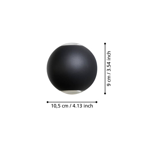 EGLO wandlamp buiten Abugo - led - 10.5 cm - zwart - vtwonen shop