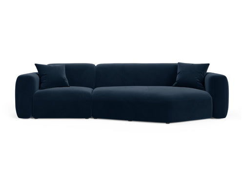 Cosmopolitan Design Modulaire hoekbank rechts Strino 3-zits, flueel koningsblauw - 136x308x78cm