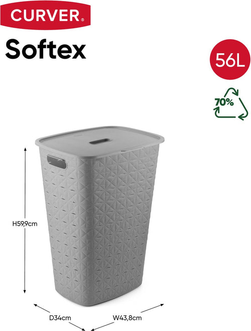 Curver Softex Wasbox - 56L - 43,8x34x59,9cm - Taupe - vtwonen shop