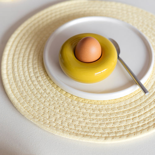 Ona - Eierdop 10xH4cm mustard yellow Billie - Set van 2