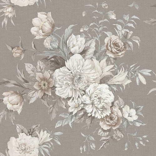 borastapeter behang bloemstilleven taupe - 53 cm x 10.05 m - 660258 - vtwonen shop