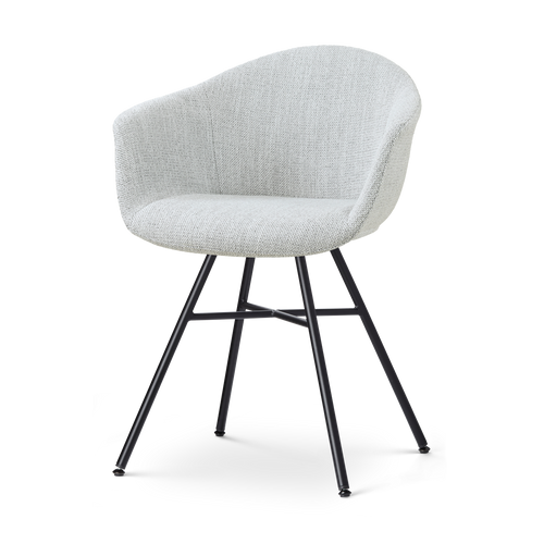 Nolon Noa-Otis Eetkamerstoel Grijs Melange - met Armleuning - Zwart