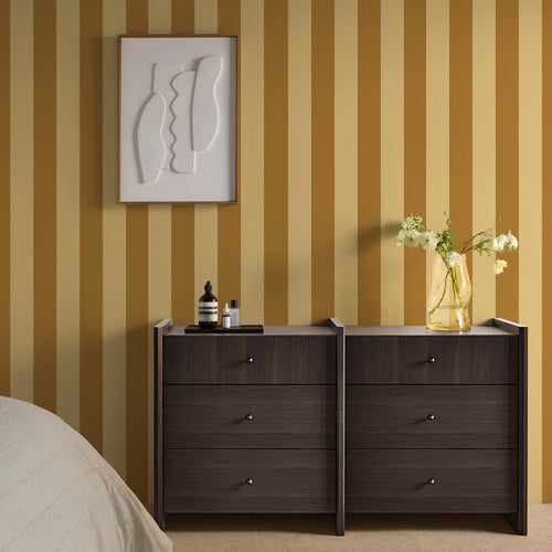 MADE Vliesbehang - Demi Ochre Wide Stripe