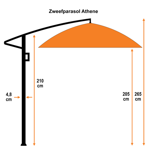 Garden Impressions zweefparasol Athene taupe kleurig - Ø300 cm