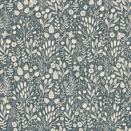 ESTAhome behang bloemetjes blauwgroen - 50 x 900 cm - 131249 - vtwonen shop