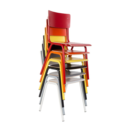 Zuiver Back To School HPL Eetkamerstoelen/ Kantinestoelen/ Schoolstoelen Wit - Set van 4 - vtwonen shop