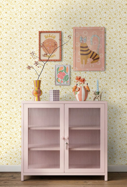 ESTAhome behang madeliefjes pastel geel - 0.53 x 10.05 m - 132006