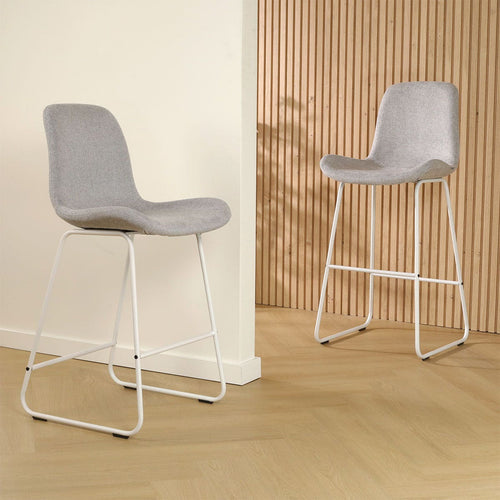 Nolon Nino-Fé Barkruk Lichtgrijs - Wit Onderstel - 75 cm - vtwonen shop