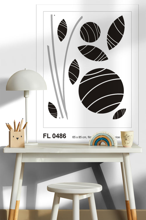 Sanders & Sanders muursticker figuratief motief zwart en grijs - 85 x 65 cm - 600293