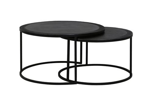 Light & Living salontafel TALCA - Ø75x45cm - zwart - Set van 2