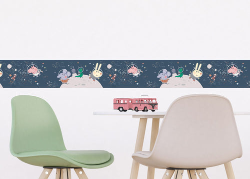 Sanders & Sanders zelfklevende behangrand Peppa Pig donkerblauw - 500 x 9.7 cm - 601312