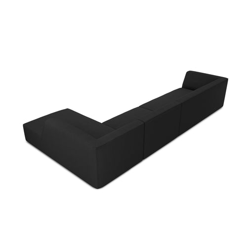 Cosmopolitan Design - Modulaire hoekbank rechts Siena 5-zits, structurele stof zwart - 180x366x69cm