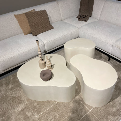 Brix salontafel Organic Sandy - 85cm - beton / MDF