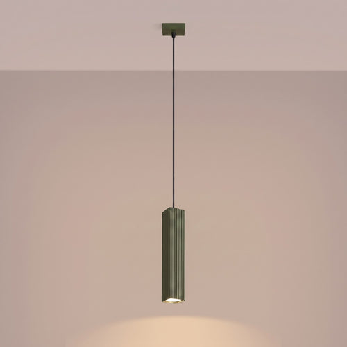 Sollux Lighting Hanglamp RAYO 1 olijfgroen - 8x8x118cm