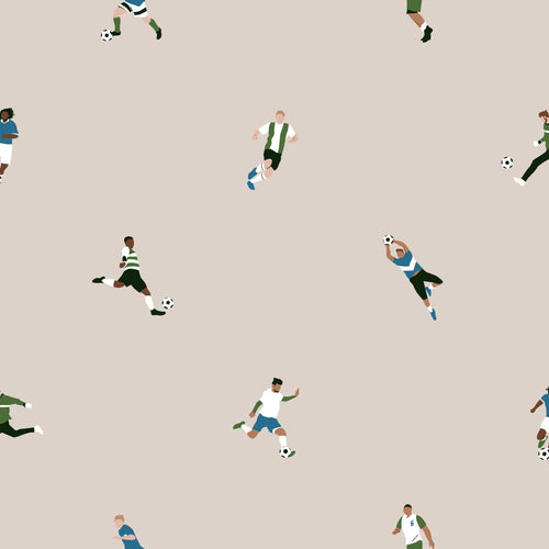 ESTAhome behang voetbalspelers beige - 50 x 900 cm - 131279 - vtwonen shop