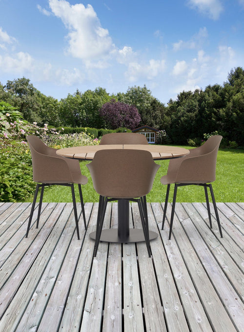 Lisomme Bente ronde tuintafel bruin - Ø 113 cm - vtwonen shop