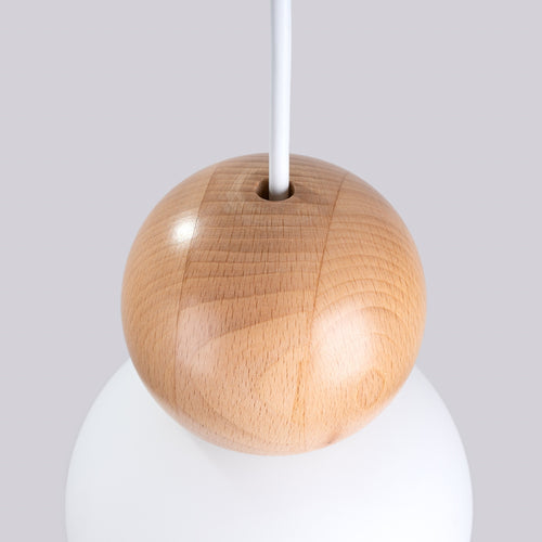 Sollux Lighting Hanglamp PEKKA 3P wit/natuurlijk hout - 31x31x124cm