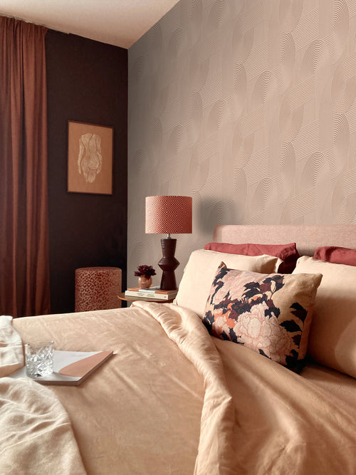 Origin Wallcoverings behang grafisch 3D motief terracotta roze - 53 cm x 10.05 m - 348017