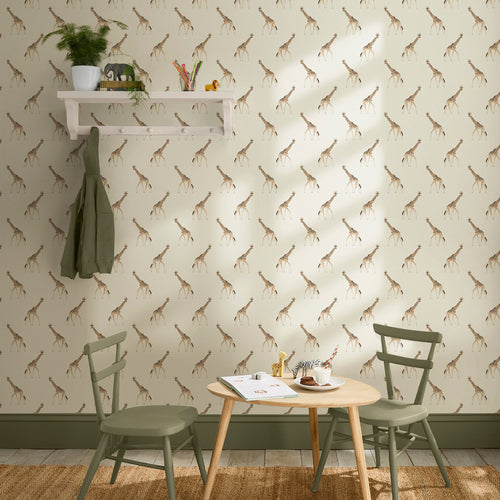 Sophie Allport Vliesbehang Kinderkamer - Giraffe Off White