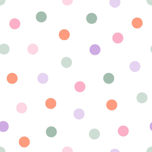 ESTAhome behang stip paars, oranje, roze en groen - 50 x 900 cm - 131622 - vtwonen shop